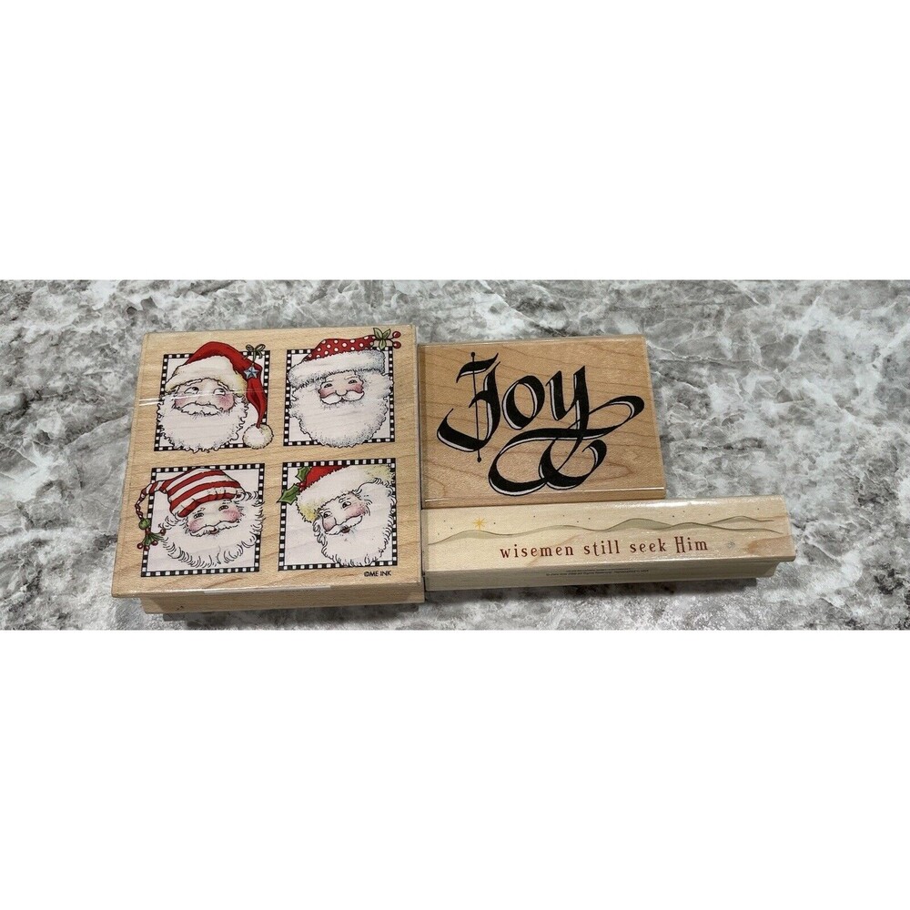 ALL NIGHT MEDIA Wood Rubber Stamp Santa Mary Engelbreit Joy Hero Arts Wisemen